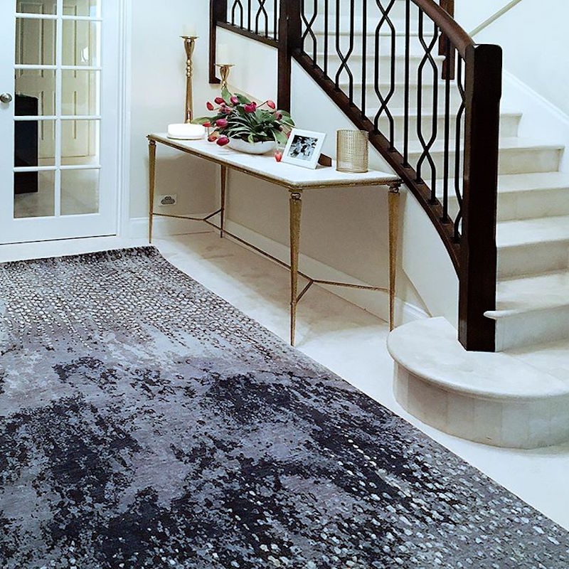grey pattern rug